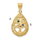 10K Yellow Gold 2 Birthstone Tree of Life Tear Drop Pendant