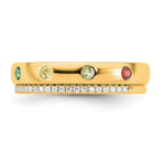 14K 8 Genuine Birthstone and Diamond Mother's Ring view