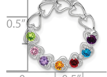 14K white gold family pendant, further view