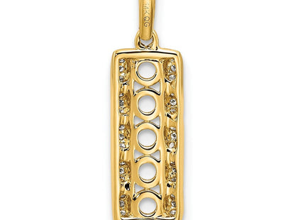 14K gold diamond family pendant, further view