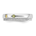 14K White Gold 5 Genuine Birthstone and Diamond Mother's Ring view