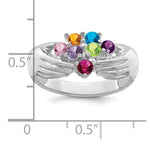 14K White Gold 7 Genuine Stone Family Ring view