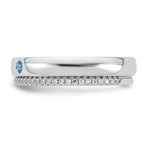 14K White Gold 2 Genuine Birthstone and Diamond Mother's Ring view