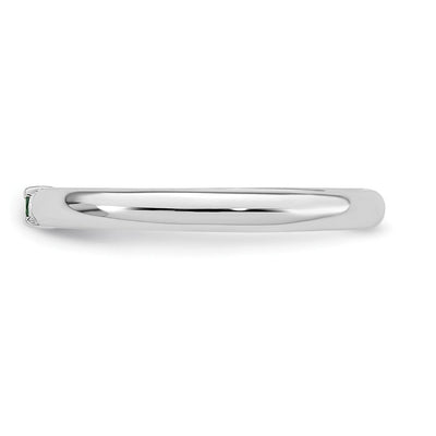 14K White Gold Genuine 1 Birthstone Mother's Ring