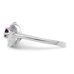 Sterling Silver Rhodium-plated Genuine Stone Family Jewelry Ring view 4
