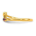 14K Heart with 3 Genuine Birthstone Mother's Ring view