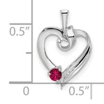 14K White Gold 1 Genuine Stone Family Pendant, 19 x 13mm view