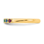 14K Yellow Gold 5 Genuine Birthstone Mother's Ring view