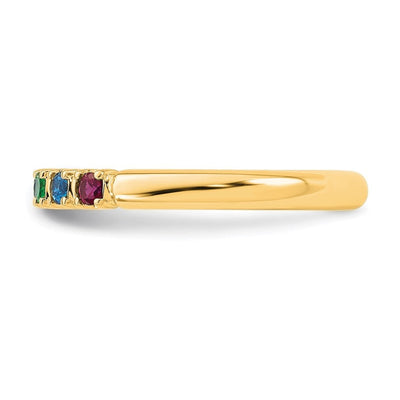 14K Yellow Gold 5 Genuine Birthstone Mother's Ring