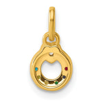 14K Dia Heart w/ 6 Birthstone Mother's Circle Pendant Semi-Mount view