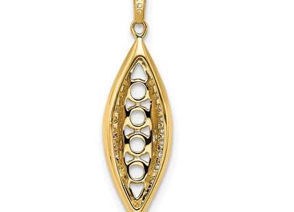 14K gold diamond family pendant, further view