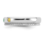 14K White Gold 3 Genuine Birthstone and Diamond Mother's Ring view