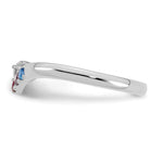 14K White Gold 4 Genuine Birthstone with Diamond Mother's Ring view