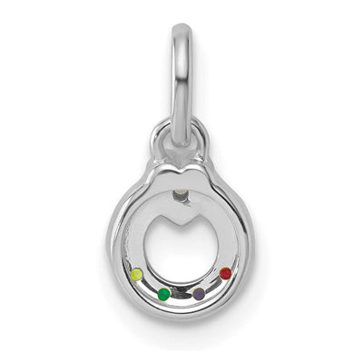 14K WG Dia. Heart w/4 Birthstone Mother's Circle Pend Semi-Mount