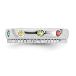 14K WG 8 Genuine Birthstone and Diamond Mother's Ring view