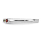 14K White Gold Genuine 6 Birthstone Mother's Ring view