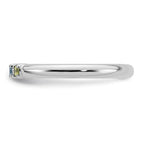 14K White Gold Genuine 4 Birthstone Mother's Ring view