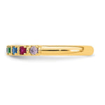 14K Yellow Gold 8 Genuine Birthstone Mother's Ring view
