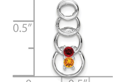 14K white gold family pendant, further view