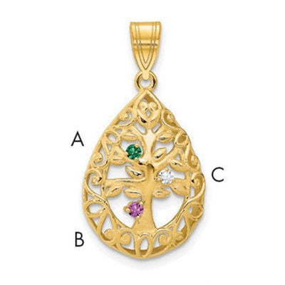 10K yellow gold tree of life pendant