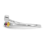 14K White Gold Heart with 6 Genuine Birthstone Mother's Ring view