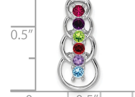 14K white gold family pendant, further view
