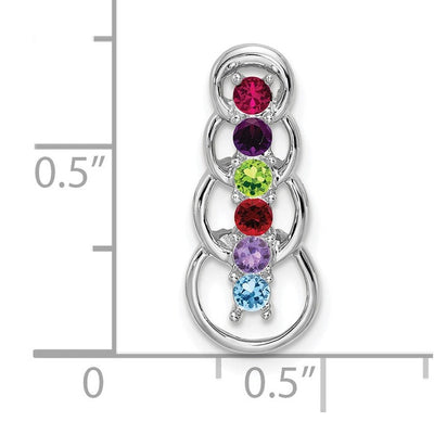 14K White Gold 6 Stone Family Pendant Mounting, 20 x 8mm