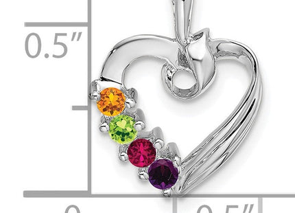 14K white gold family pendant, further view