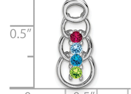 14K white gold family pendant, further view