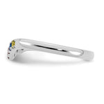 14K White Gold 5 Genuine Birthstone with Diamond Mother's Ring view