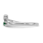 14K White Gold Heart with 2 Genuine Birthstone Mother's Ring view