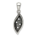 Sterling Silver Antique w/14k 4-stone w/Diamond Family Pendant w/18in Chain view 4