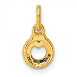 14K Dia Heart w/ 5 Birthstone Mother's Circle Pendant Semi-Mount view