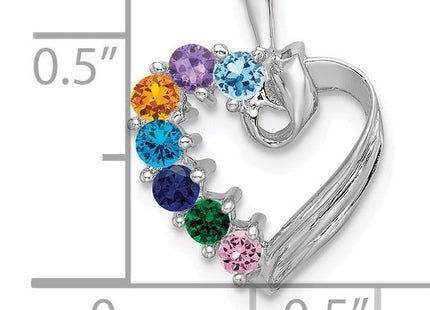 14K white gold family pendant, further view