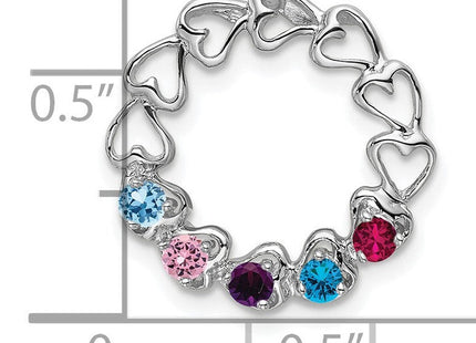 14K white gold family pendant, further view