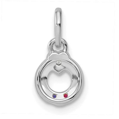 14K WG Dia. Heart w/2 Birthstone Mother's Circle Pend Semi-Mount