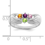 14K White Gold 4 Genuine Stone Family Ring view