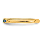 14K Yellow Gold 3 Genuine Birthstone Mother's Ring view