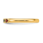 14K Yellow Gold 6 Genuine Birthstone Mother's Ring view