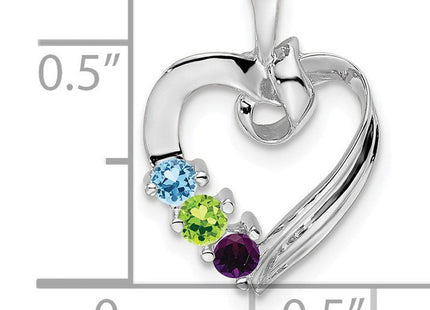 14K white gold family pendant, further view