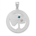 Sterling Silver/Rhodium-plated 2 Birthstone with SS Bezel Pendant view 4