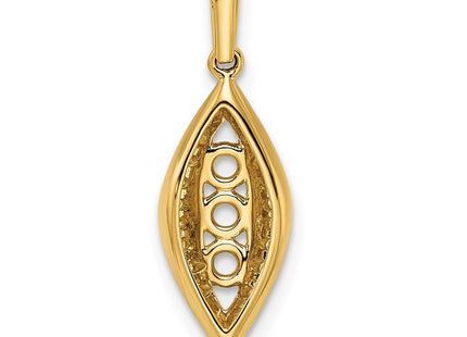 14K gold diamond family pendant, further view