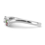 14K White Gold 2 Genuine Birthstone with Diamond Mother's Ring view