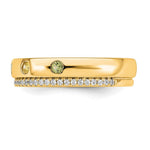14K 5 Genuine Birthstone and Diamond Mother's Ring view