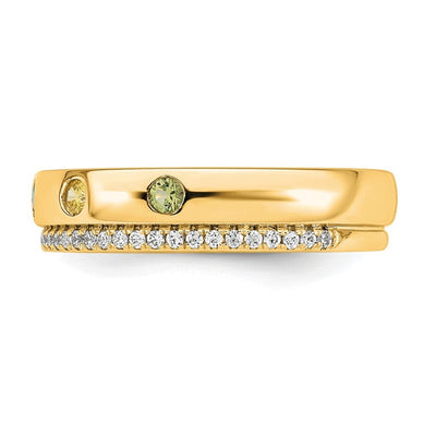 14K 5 Genuine Birthstone and Diamond Mother's Ring