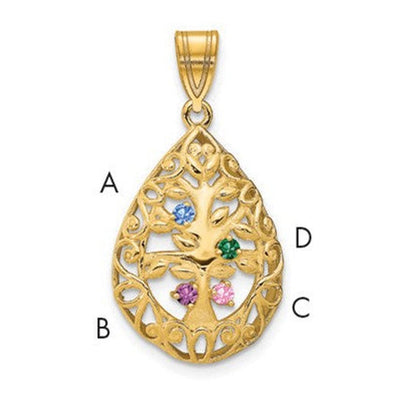 10K yellow gold tree of life pendant
