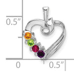 14K White Gold 4 Synthetic Stone Family Pendant, 19 x 13mm view