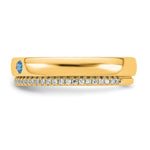 14K 2 Genuine Birthstone and Diamond Mother's Ring view