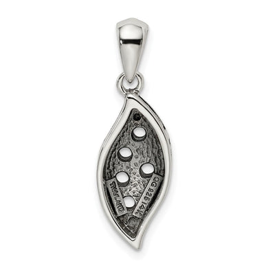 Sterling Silver Antique w/14K 5-stone w/Diamond Family Pendant w/18in Chain