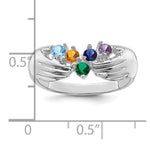 14K White Gold 5 Genuine Stone Family Ring view